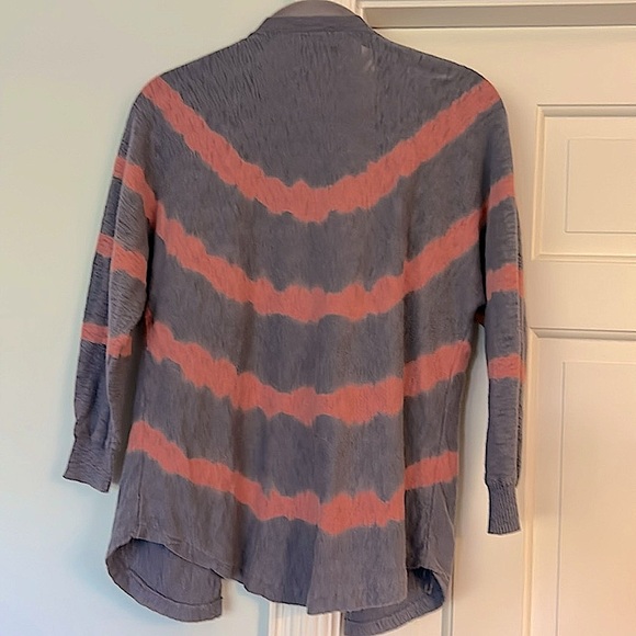 American Eagle Cardigan Size Small  Orange Gray Women's Lightweight Knit Sweater - Picture 2 of 10